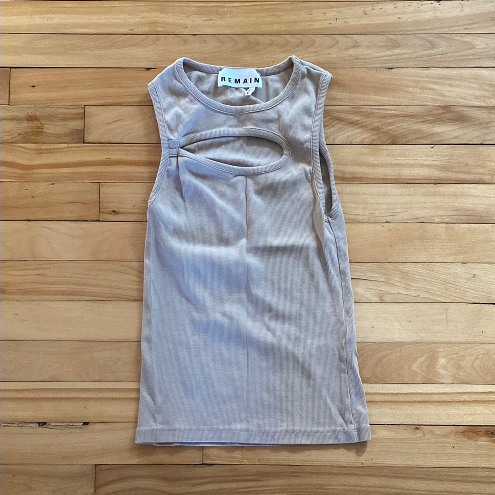 Remain Beige Sleeveless Top